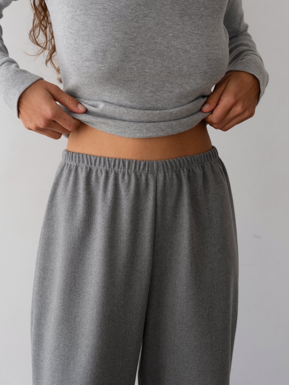 NWT Donni The Flannel Simple Pants Elastic Waist Pull On Trousers Heather Grey - Picture 4 of 12